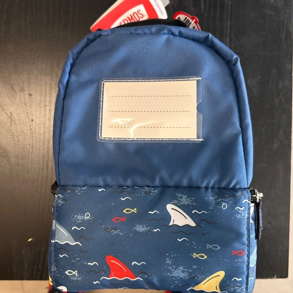 Thermos Shark Lunch Box Insulated Dual Compartment Kids Name‎ Tag